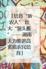 培育“新农人” 壮大“领头雁”——湖南大力推进高素质农民培育