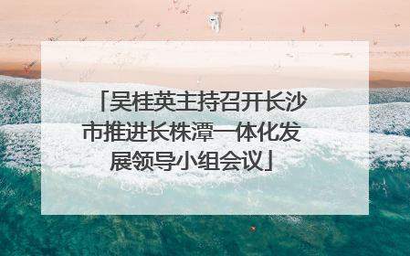 吴桂英主持召开长沙市推进长株潭一体化发展领导小组会议