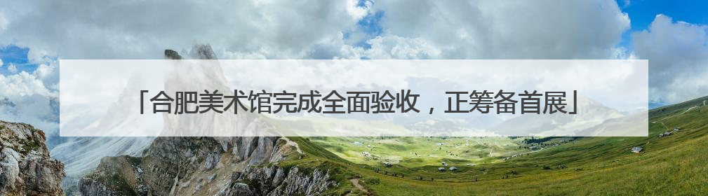 合肥美术馆完成全面验收，正筹备首展