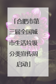 合肥市第三届全国城市生活垃圾分类宣传周启动