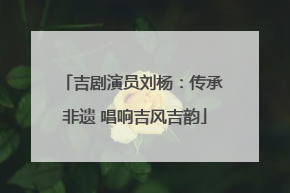 吉剧演员刘杨：传承非遗 唱响吉风吉韵