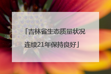 吉林省生态质量状况连续21年保持良好