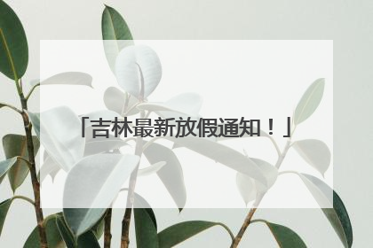 吉林最新放假通知！