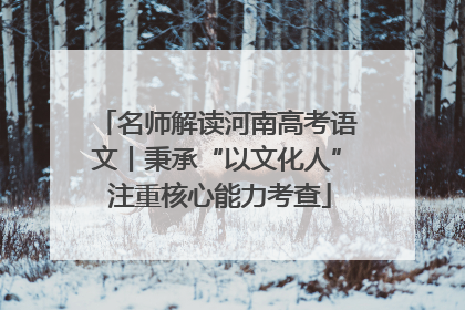 名师解读河南高考语文丨秉承“以文化人” 注重核心能力考查