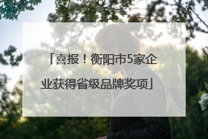喜报！衡阳市5家企业获得省级品牌奖项