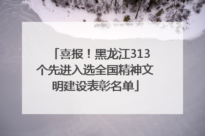 喜报！黑龙江313个先进入选全国精神文明建设表彰名单