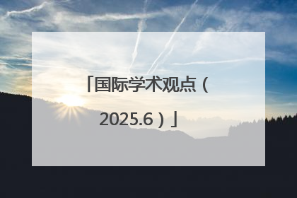 国际学术观点（2025.6）