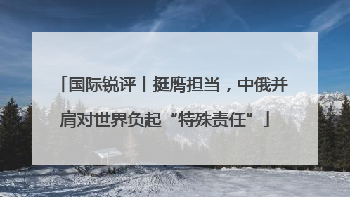 国际锐评丨挺膺担当，中俄并肩对世界负起“特殊责任”