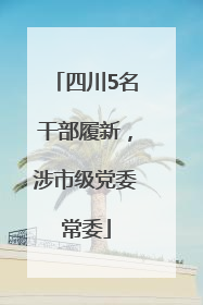 四川5名干部履新，涉市级党委常委
