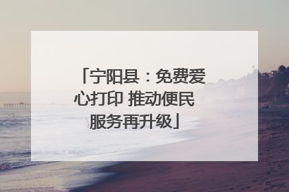 宁阳县：免费爱心打印 推动便民服务再升级
