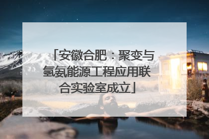 安徽合肥：聚变与氢氨能源工程应用联合实验室成立