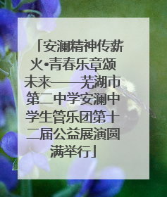 安澜精神传薪火•青春乐章颂未来——芜湖市第二中学安澜中学生管乐团第十二届公益展演圆满举行