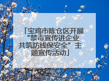 宝鸡市陈仓区开展“禁毒宣传进企业 共筑防线保安全”主题宣传活动