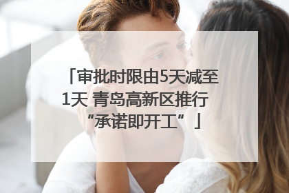 审批时限由5天减至1天 青岛高新区推行“承诺即开工”