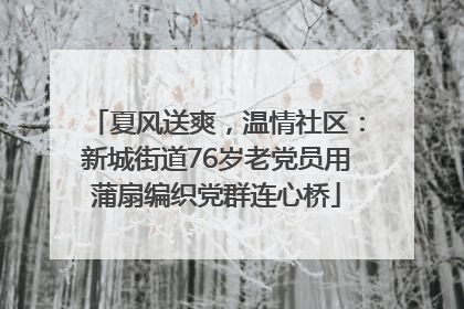 夏风送爽，温情社区：新城街道76岁老党员用蒲扇编织党群连心桥