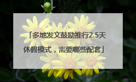 多地发文鼓励推行2.5天休假模式，需要哪些配套