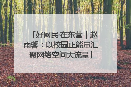 好网民·在东营｜赵雨馨：以校园正能量汇聚网络空间大流量