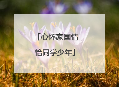 心怀家国情 恰同学少年
