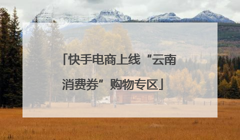 快手电商上线“云南消费券”购物专区
