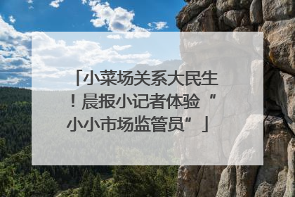 小菜场关系大民生！晨报小记者体验“小小市场监管员”