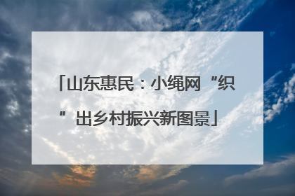 山东惠民：小绳网“织”出乡村振兴新图景