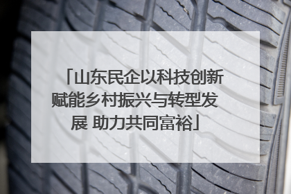 山东民企以科技创新赋能乡村振兴与转型发展 助力共同富裕