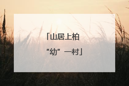 山居上柏 “幼”一村