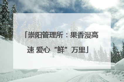 崇阳管理所：果香漫高速 爱心“鲜”万里