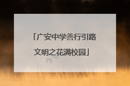 广安中学善行引路 文明之花满校园
