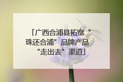 广西合浦县拓宽“珠还合浦”品牌产品“走出去”渠道