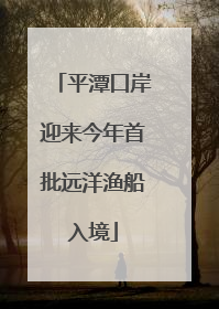 平潭口岸迎来今年首批远洋渔船入境