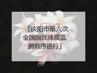 庆阳市第六次全国国民体质监测有序进行
