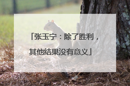 张玉宁：除了胜利，其他结果没有意义