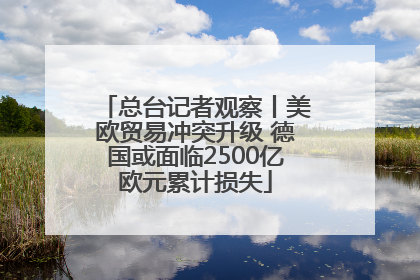 总台记者观察丨美欧贸易冲突升级 德国或面临2500亿欧元累计损失