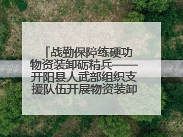 战勤保障练硬功 物资装卸砺精兵——开阳县人武部组织支援队伍开展物资装卸专业训练