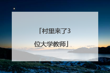村里来了3位大学教师