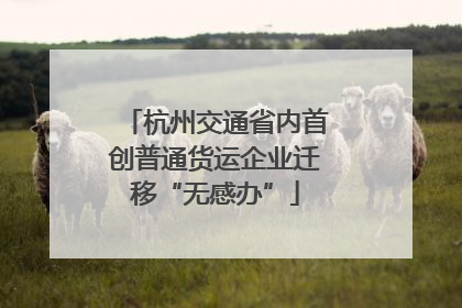 杭州交通省内首创普通货运企业迁移“无感办”