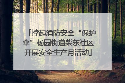 撑起消防安全“保护伞”杨园街道柴东社区开展安全生产月活动