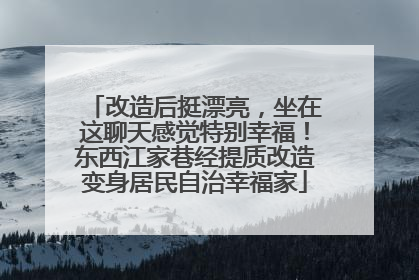 改造后挺漂亮，坐在这聊天感觉特别幸福！东西江家巷经提质改造变身居民自治幸福家