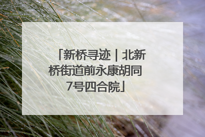 新桥寻迹｜北新桥街道前永康胡同7号四合院