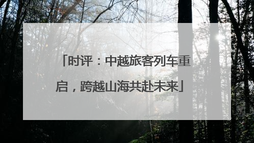 时评：中越旅客列车重启，跨越山海共赴未来