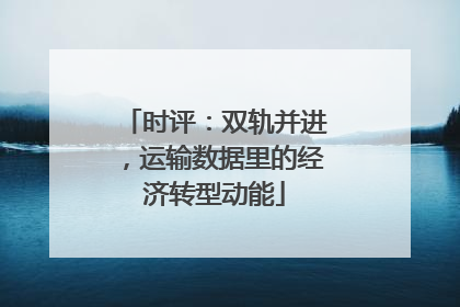 时评：双轨并进，运输数据里的经济转型动能
