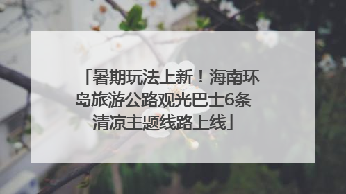 暑期玩法上新！海南环岛旅游公路观光巴士6条清凉主题线路上线