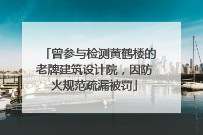 曾参与检测黄鹤楼的老牌建筑设计院，因防火规范疏漏被罚
