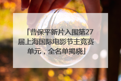 曹保平新片入围第27届上海国际电影节主竞赛单元，全名单揭晓