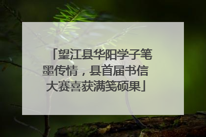 望江县华阳学子笔墨传情，县首届书信大赛喜获满笺硕果