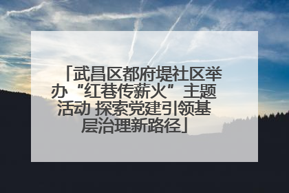 武昌区都府堤社区举办“红巷传薪火”主题活动 探索党建引领基层治理新路径