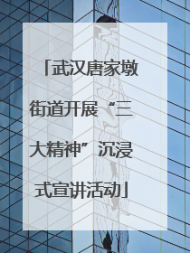 武汉唐家墩街道开展“三大精神”沉浸式宣讲活动