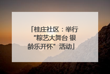 桂庄社区：举行“粽艺大舞台 银龄乐开怀”活动
