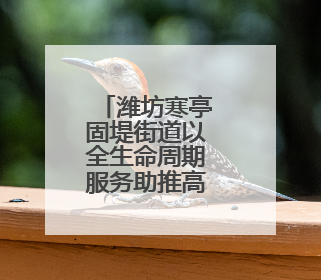 潍坊寒亭固堤街道以全生命周期服务助推高质量发展